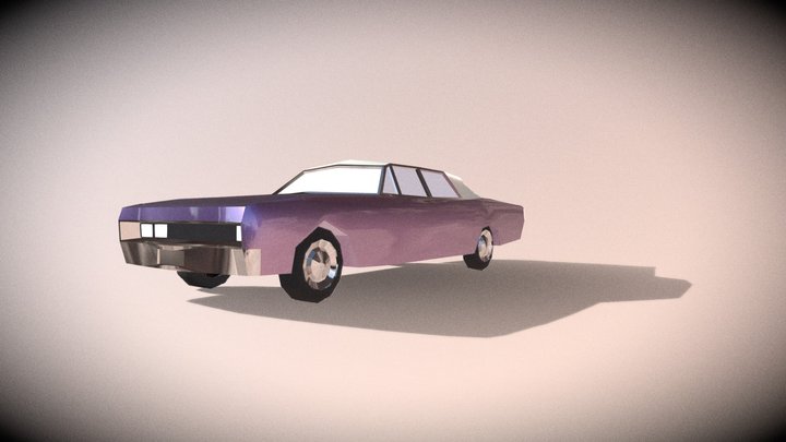 Low-Poly '60s Luxury Car 3D Model