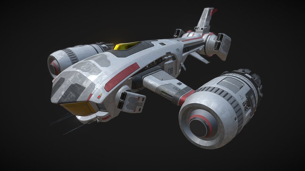 Space Warship 3D Model // RenderCrate - Free & HD Objects