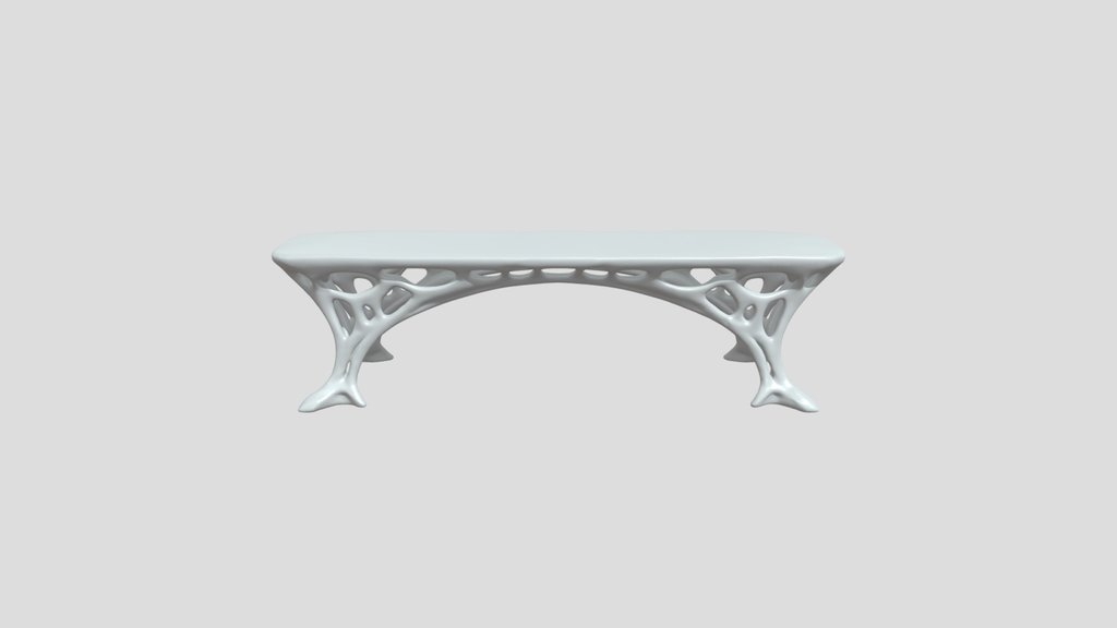 Organic lattice bench with smooth top