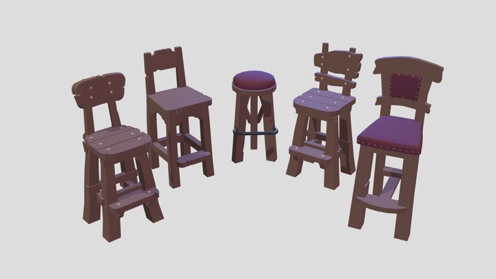 Bar chairs 3D Model