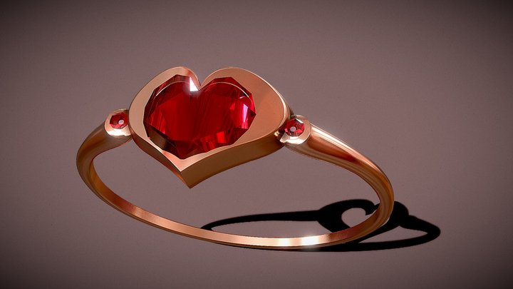 Eternal Heart Ring "Valentine" 3D Model