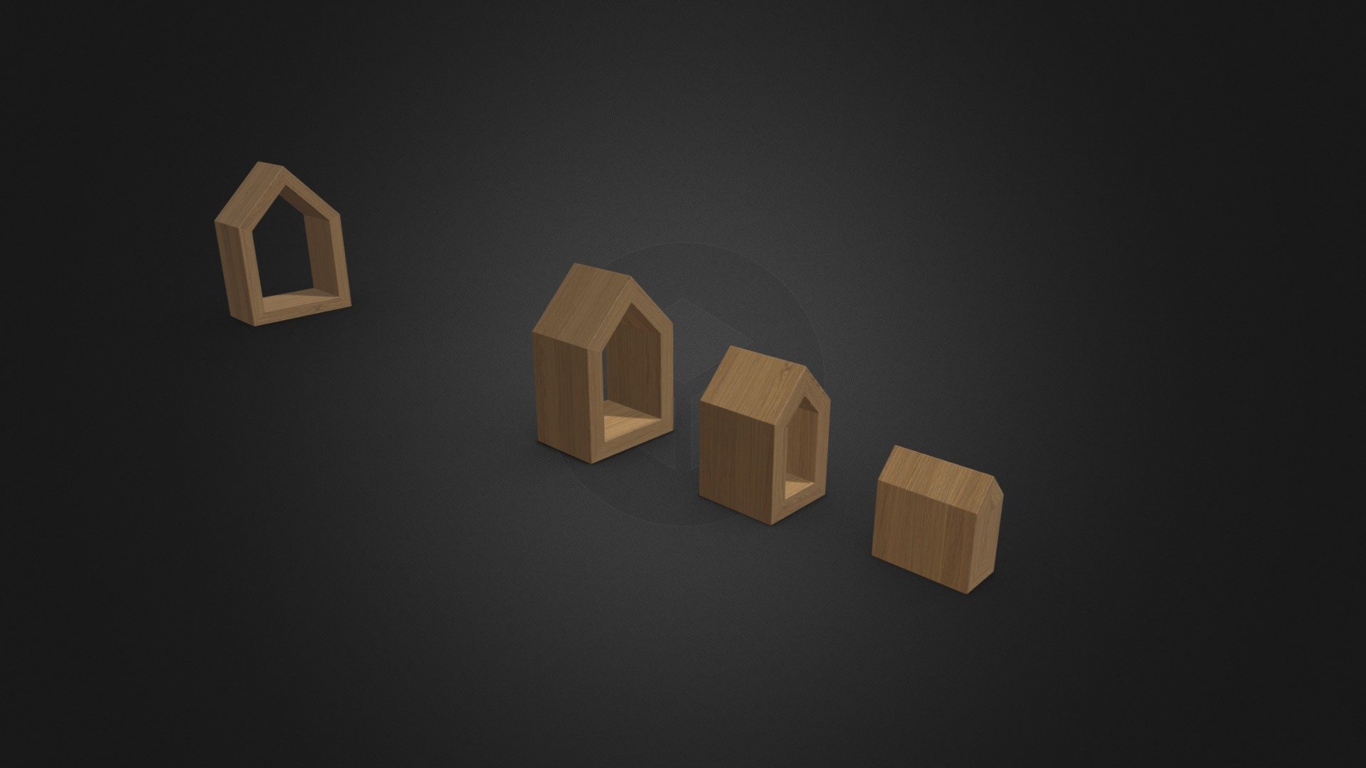 Four Houses Wooden Decoration By Mad Lab