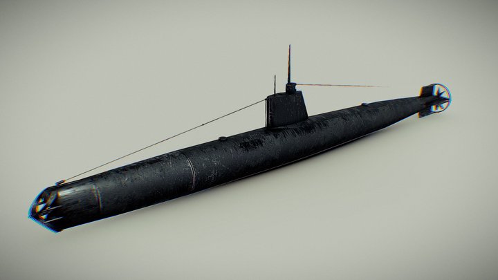 Type A Ko-hyoteki Japanese Midget Submarine 3D Model