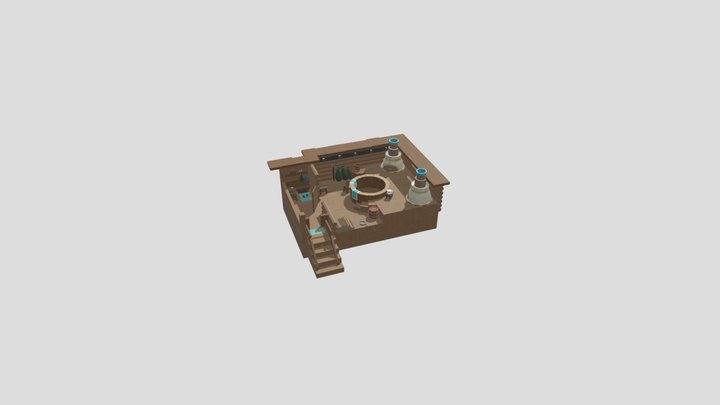 Isometric Room Ghibli 3D Model