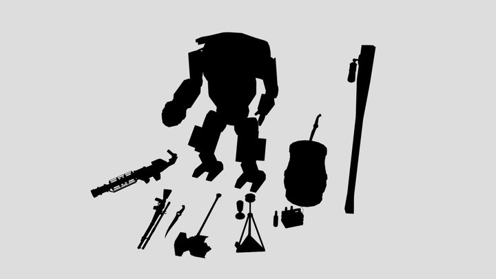 10 silhouettes 3D Model