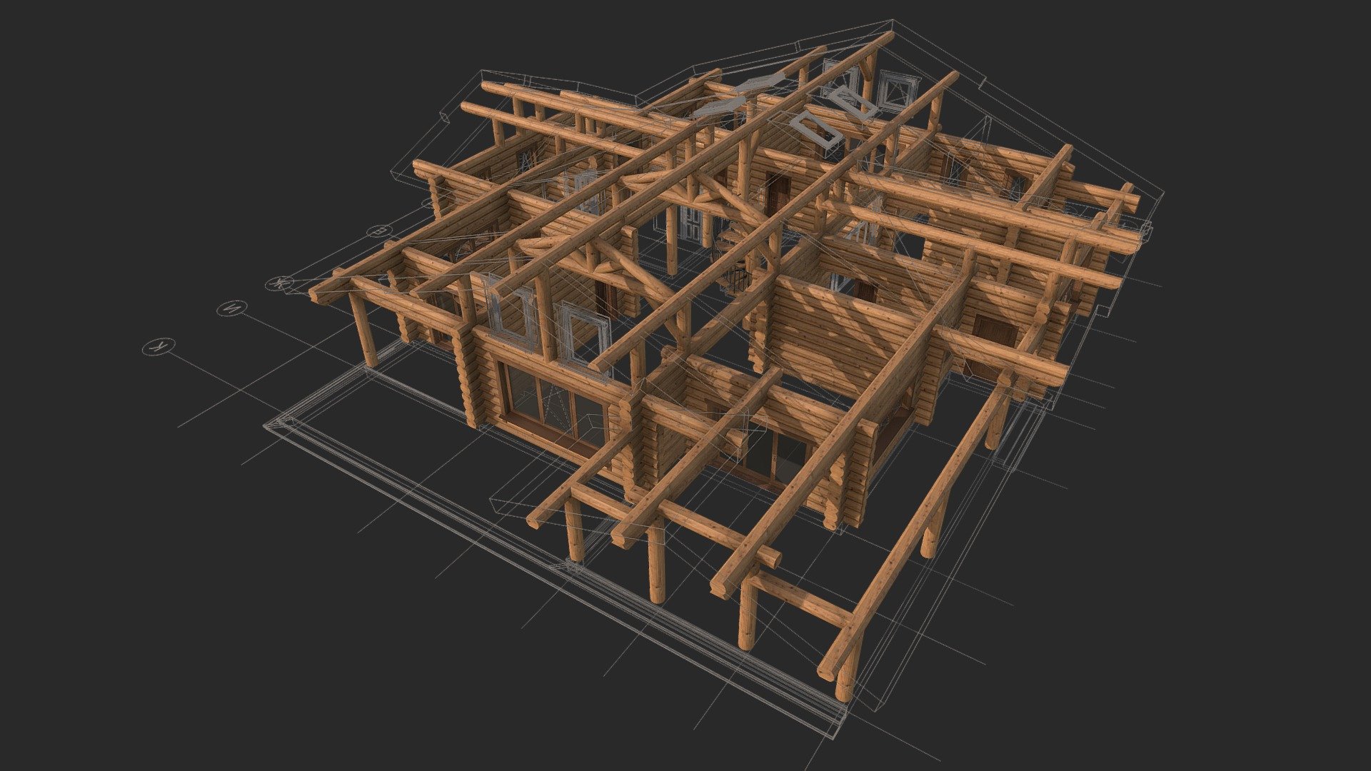 Каркас дома_ - 3D model by labarch [93d4bc9] - Sketchfab