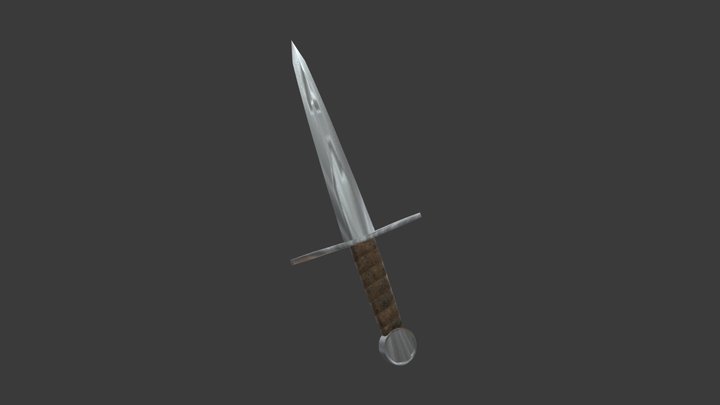 Low-Poly Medieval Dagger 3D Model