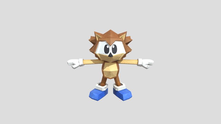 Polygon Hedgehog 3D Model