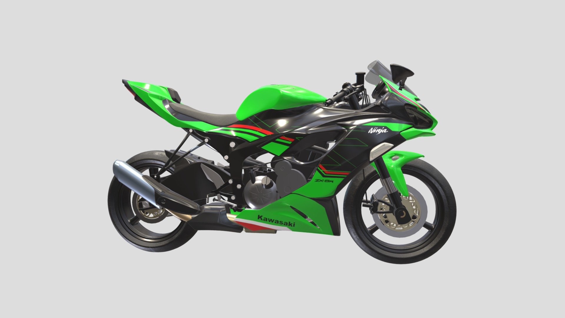 kawasaki_ninja_zx-6r - Download Free 3D model by Nasruddin78