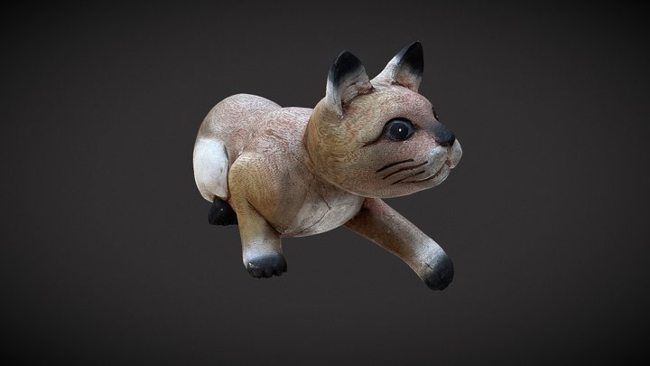 Photo Scan: Wood Cat 3D Model