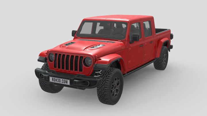 Low Poly Car - Jeep Gladiator Rubicon 2020 3D Model