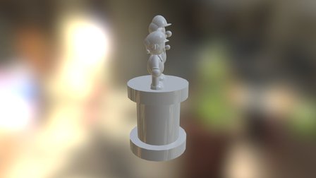 Mario & Luigi Statue 3D Model