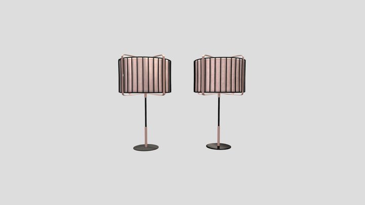 Bedside Lamp Color Rose Golden 3D Model