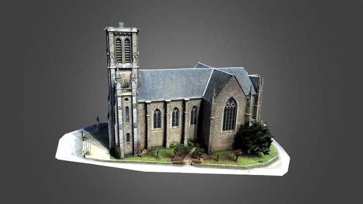 Eglise de Erbrée (pres de Vitré) 3D Model
