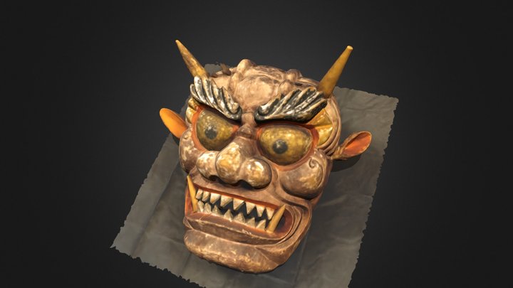 国宝朝光寺 鬼踊り　黄鬼面 3D Model