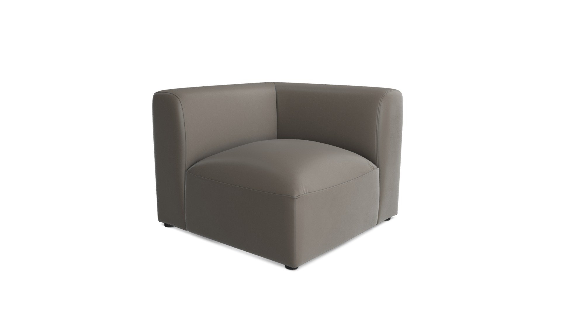 Juno Modular Corner End Seat,Brown Leather