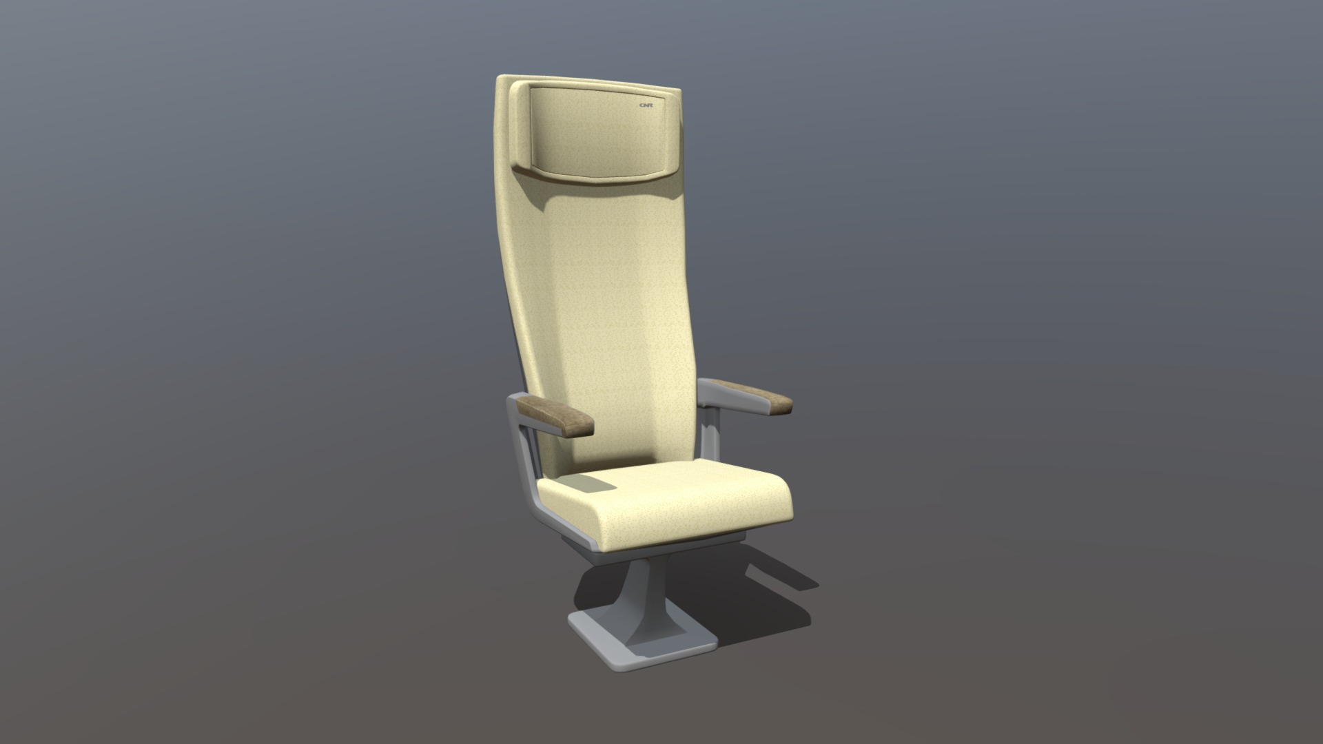 3D model Railway High Speed Railway Seats 013 - This is a 3D model of the Railway High Speed Railway Seats 013. The 3D model is about a white chair with a white back.