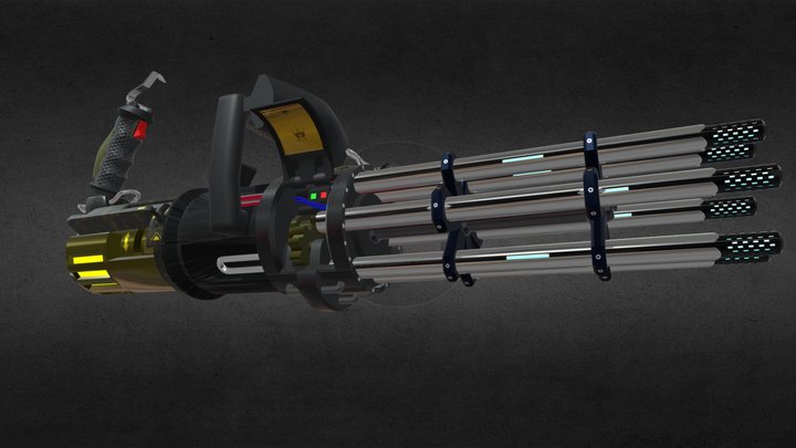 Mini Gun Sci-Fi 3D Model