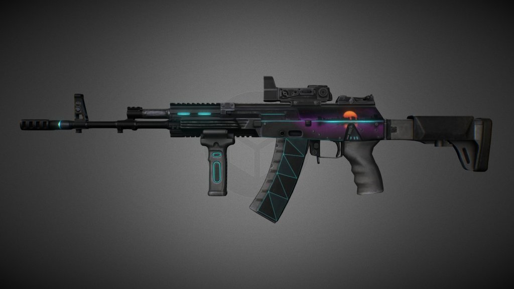 KF2 Skin : Synthwave - AK12 - 3D model by Desty (@highdestiny) [93e4a3d ...