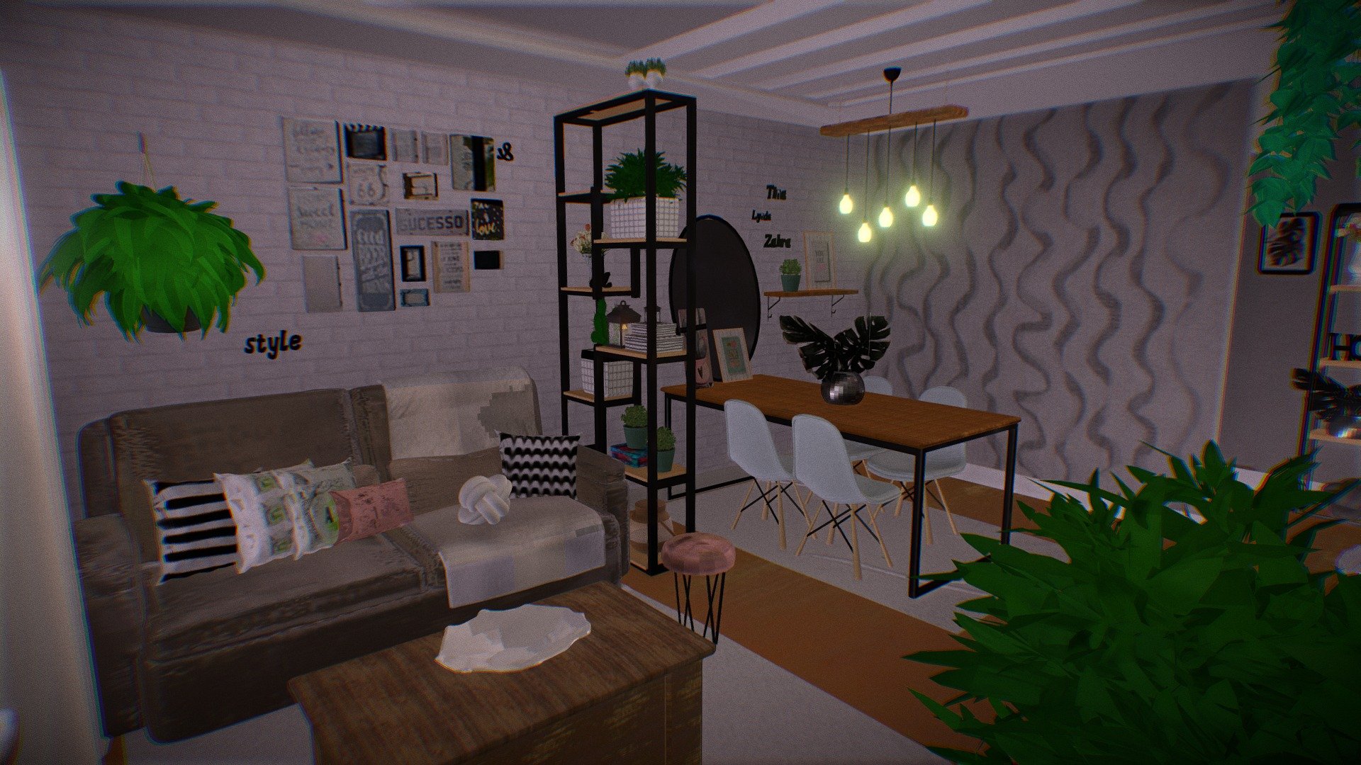 Living Room 3 Isometric LowPoly