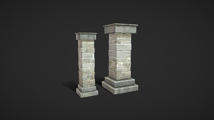 Stone Pillars 3D Model