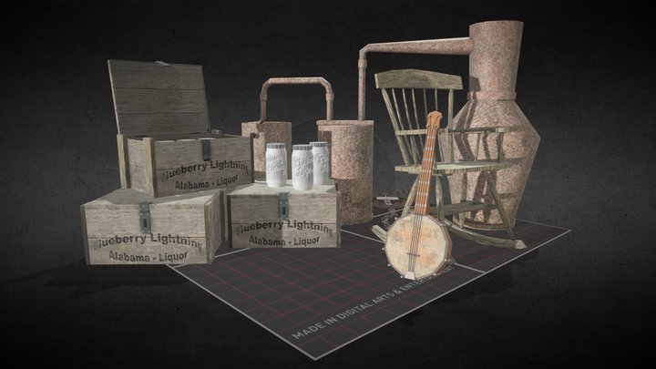 5 Finished Hillbilly Props QWEEK 3D Model