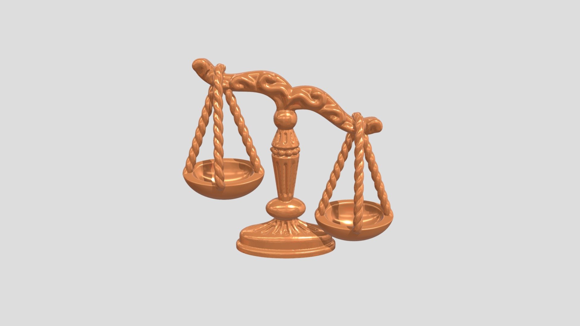 Libra balance scale 3D model animated rigged