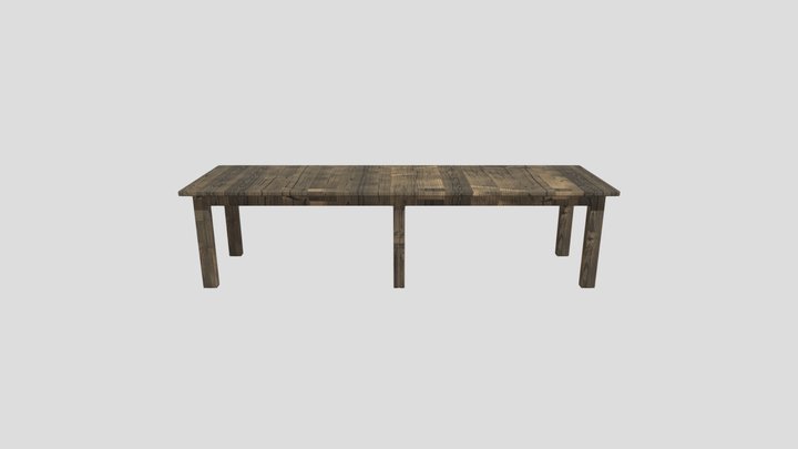 Wooden Stool With Texture 3D Model