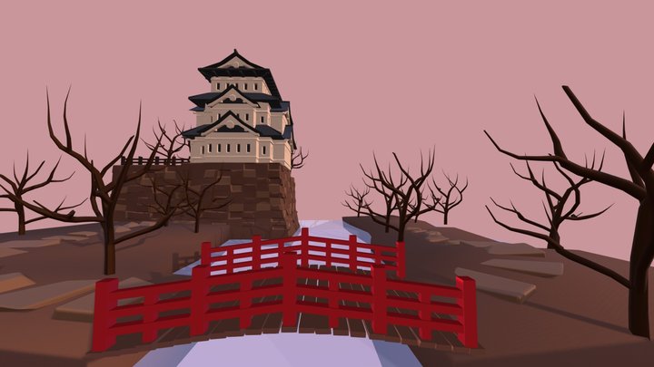 Hirosaki Castle Winter 3D Model