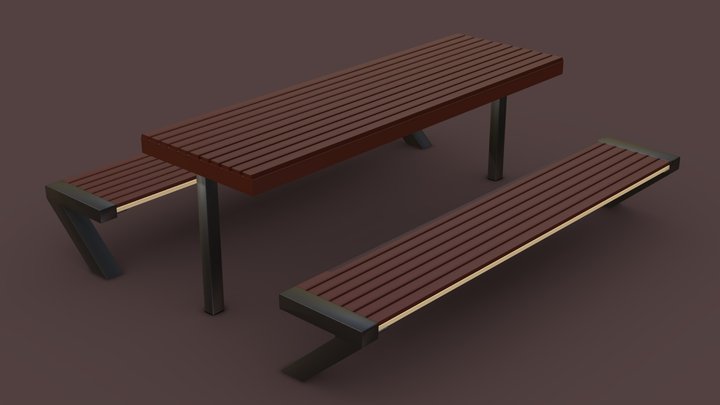Wooden Bench – Free 3D Model STL