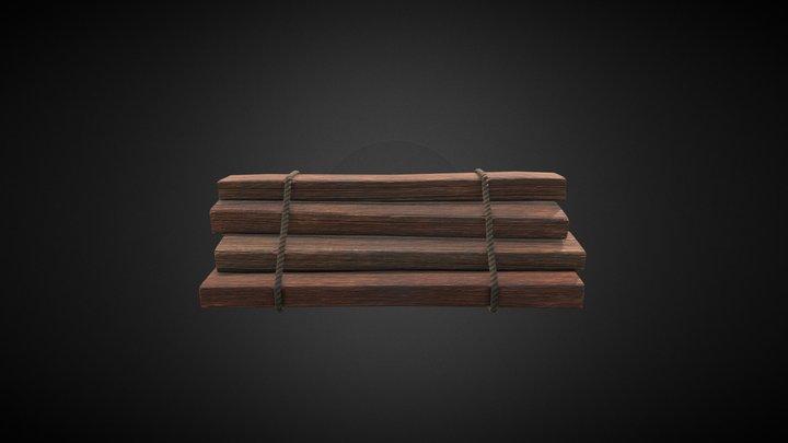 Wood Stack 3D Model