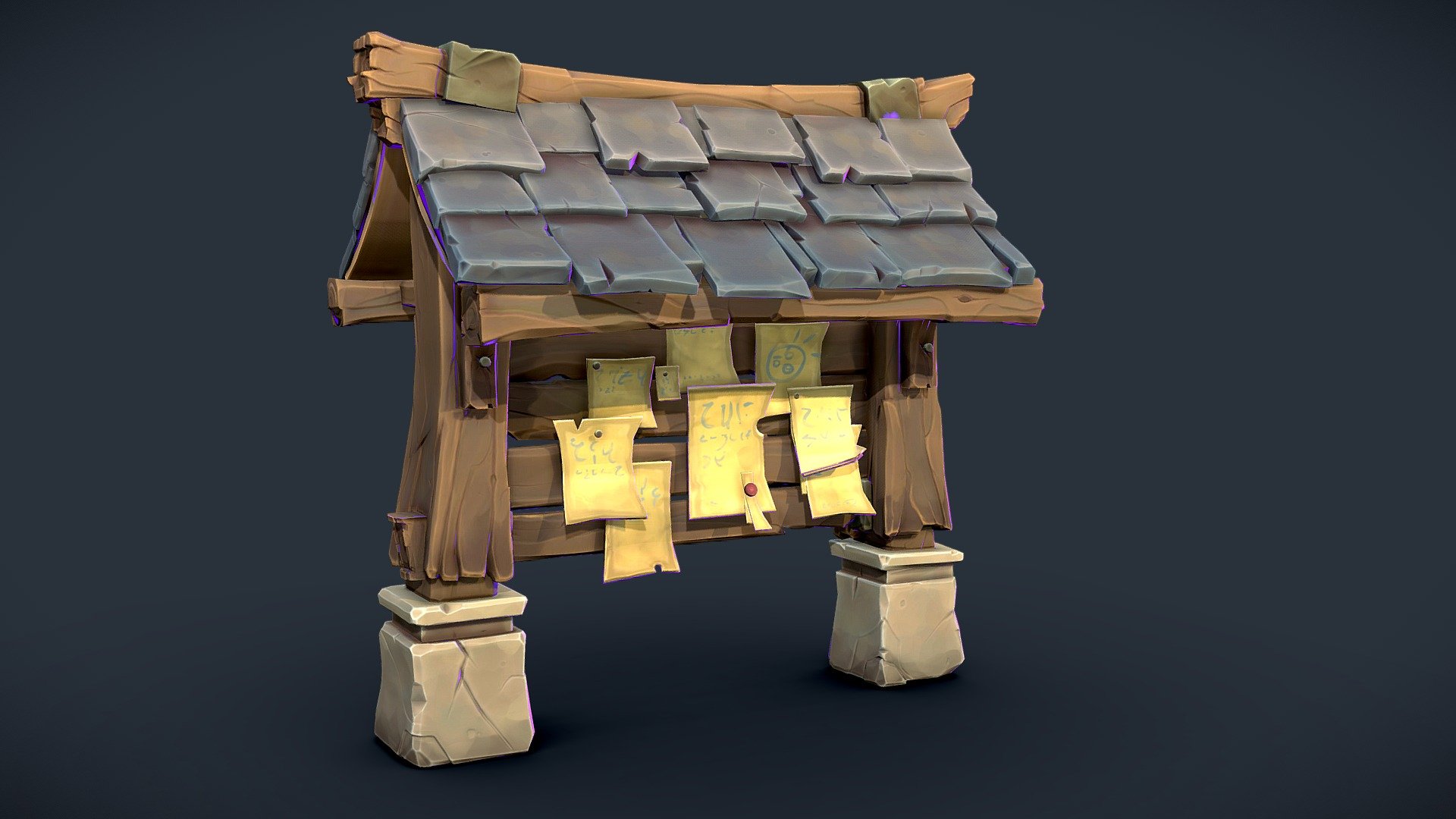 Wayfinder Job Board (fanart) - Stylized Asset - 3D model by Ken Moyaert ...