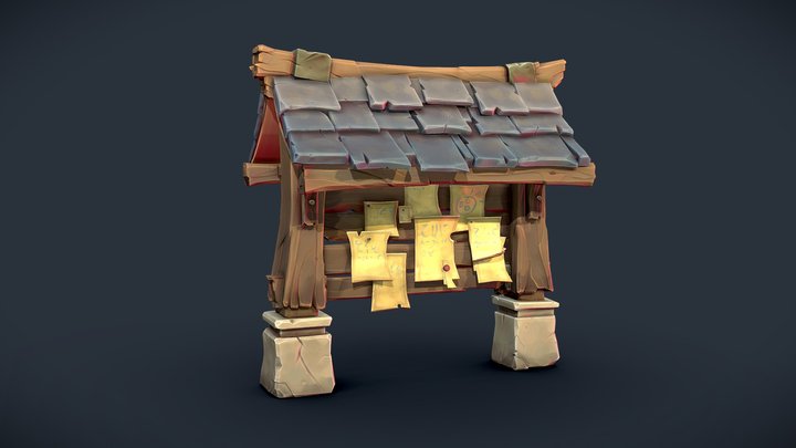 Wayfinder Job Board (fanart) - Stylized Asset 3D Model