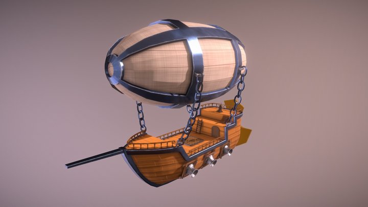 Flying Pirate Ship 3D Model