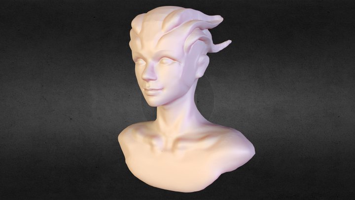 Sculpt Practice #2 Horned Head 3D Model