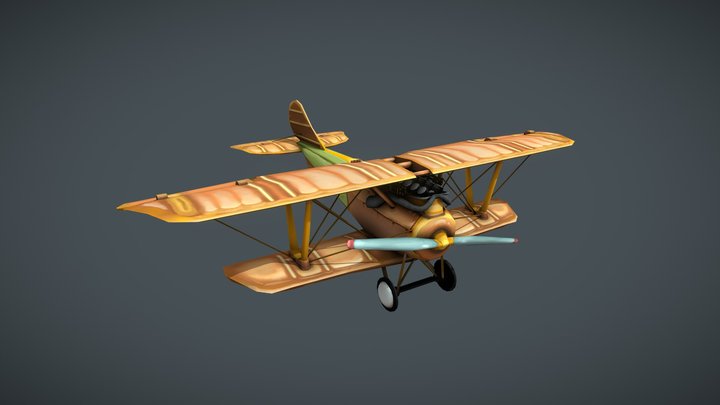 Stylized Plane PFALZ D.IIIa 3D Model