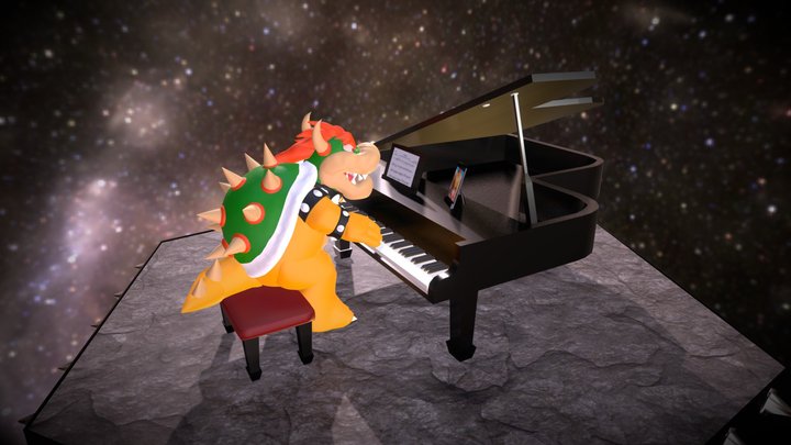 Bowser with the piano 3D Model