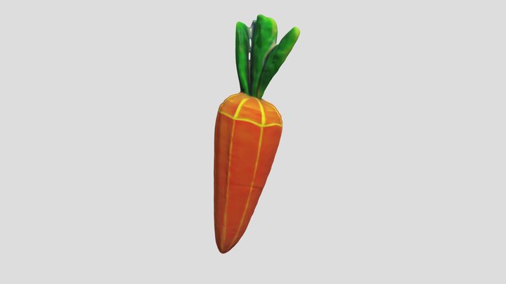 Carot, Low Poly, Minimalistic, Cartoon Style