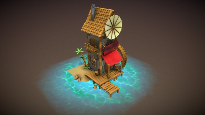 Forgotten Mill of the Drifting Sea 3D Model