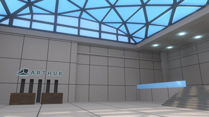 Lobby Lowpoly Color 3D Model