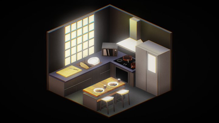 Isometric Kitchen 3D Model