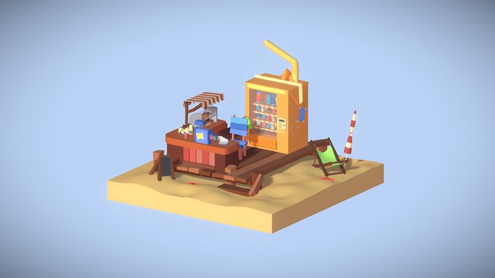 Beach cafe 3D Model