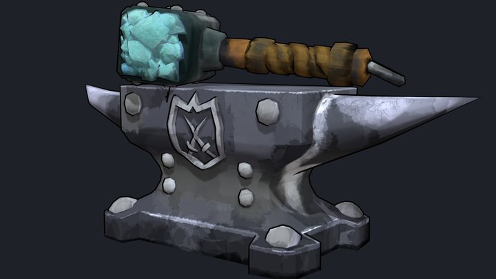Hammer on Anvil 3D Model