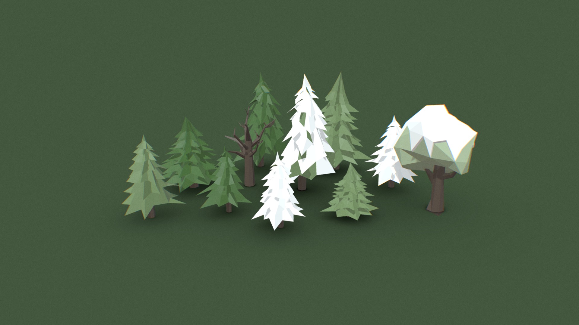 3D model Low Poly Trees - This is a 3D model of the Low Poly Trees. The 3D model is about a group of small white objects.