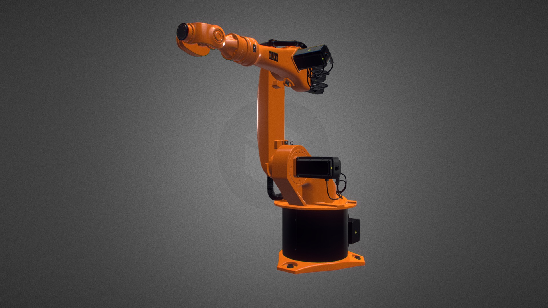 3D model Kuka Robot KR 16-3 for Element 3D - This is a 3D model of the Kuka Robot KR 16-3 for Element 3D. The 3D model is about a yellow and orange robot.