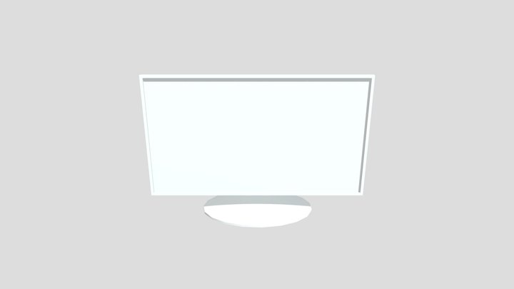 Computer Monitor with White Screen 3D Model