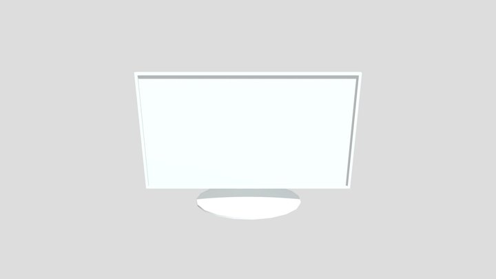 Computer Monitor with White Screen 3D Model