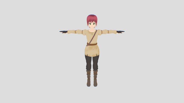 Medieval Girl 3D Model