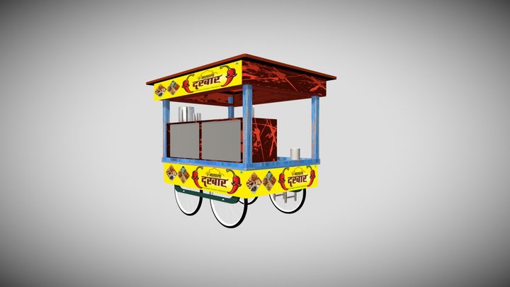 Thela street food stall 3D Model