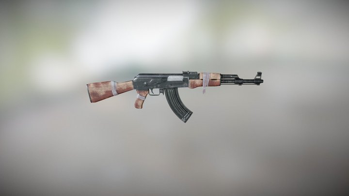 Battle scarred AK-47 3D Model